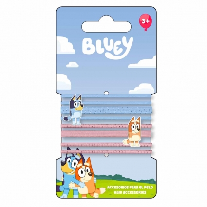 ACCESORIOS PELO ELÁSTICOS 8 PIEZAS BLUEY