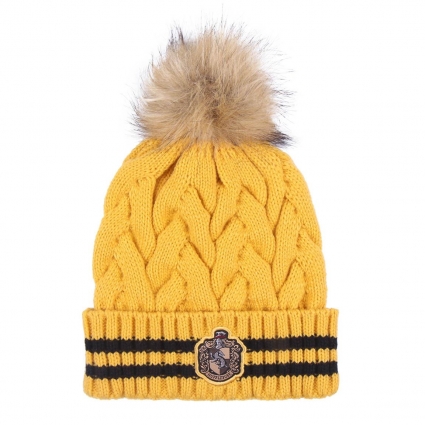 GORRO TRICOT POMPOM HARRY POTTER HUFFLEPUFF