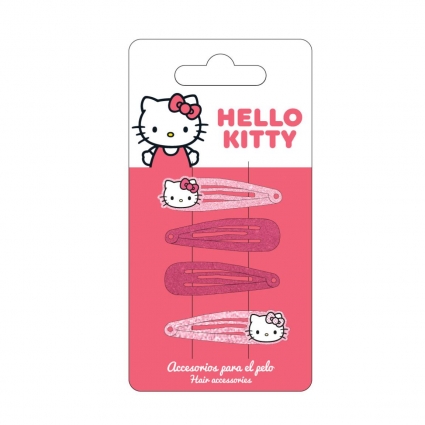 ACCESORIOS PELO CLIPS 4 PIEZAS HELLO KITTY