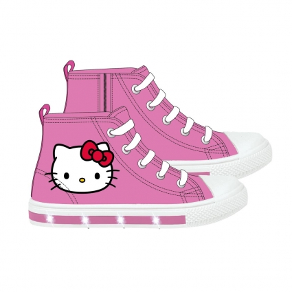 ZAPATILLA LONETA SUELA PVC CON LUCES ALTA HELLO KITTY