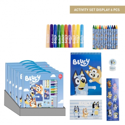 SET PAPELERÍA COLOREABLE DISPLAY BLUEY