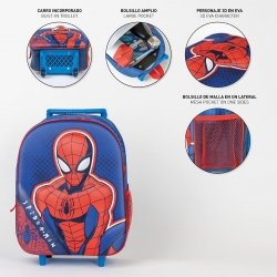 MOCHILA INFANTIL TROLLEY 3D SPIDERMAN