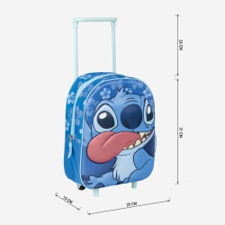 MOCHILA INFANTIL TROLLEY 3D STITCH